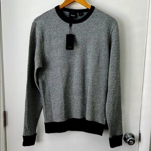 Hugo Boss Gray Striped Crewneck Sweater - No longer NWT